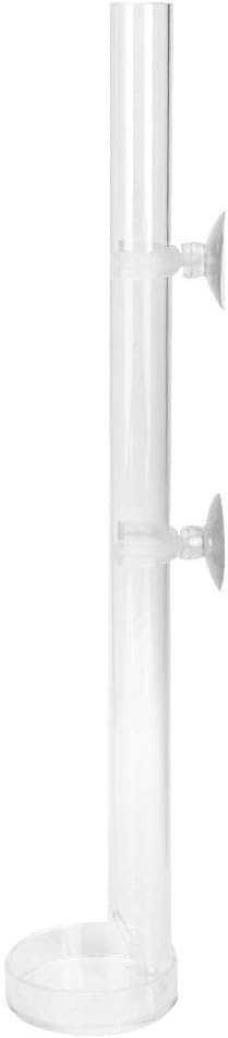Acrylic Shrimp Feeder Tube, Ornamental Aquarium Feeding Tube Fish Food Container Set with Sucker Hook Fish Accessories(20cm)