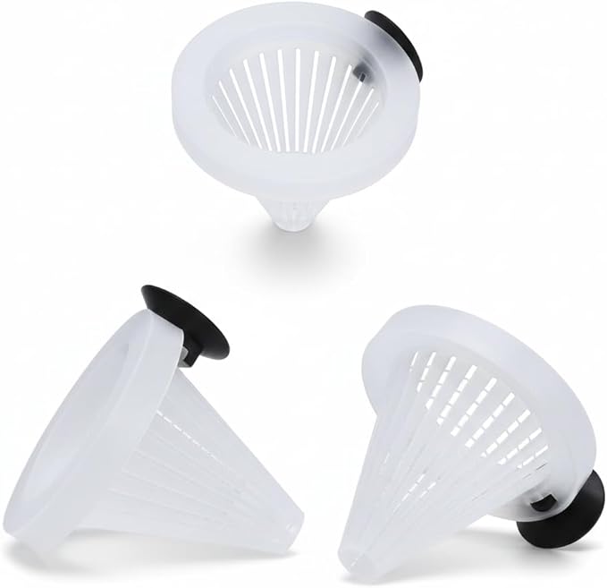 3Pcs White Fish Feeder Feeding Cup Feeding Funnel Cone Shaped Reusable Plastic Worm Fish Feeder with Suction for Fish Tank Aquarium