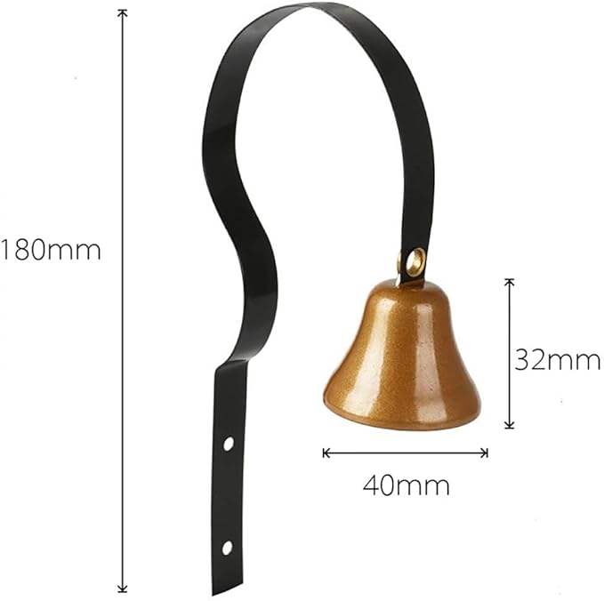Brass Tinkle Dog Doorbell Dog Training Bells Door Knob Jingle Bells Dog Potty Door Bell Outside Loud Ringing Bells with Screw for Puppy Pets Black