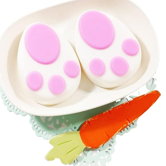 Easter Bunny Paw Print Glycerin Soap. Basket Stuffers for Girls Boys Rabbit Footprint