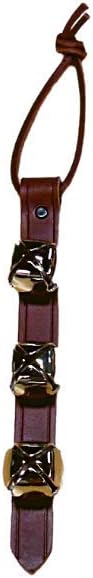 Warner Arctic Sleigh Bells Decorative Leather Strap Door Bells USA (10" with 3 Bells, Brown Leather with Silver Bells)