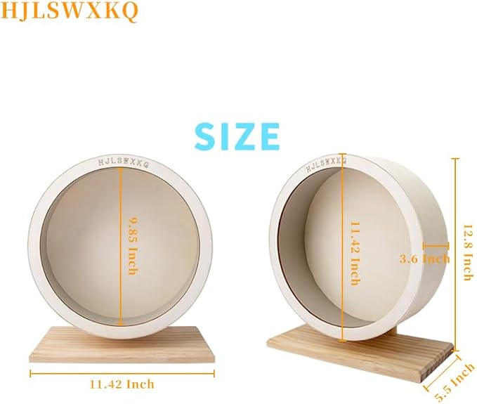 11.42IN Hamster Silent Exercise Wheel – Wooden Hamster Wheel with Removable Washable Track, Quiet Wheel for Gerbils, Mice, Small Pets – Prevents Boredom Depression