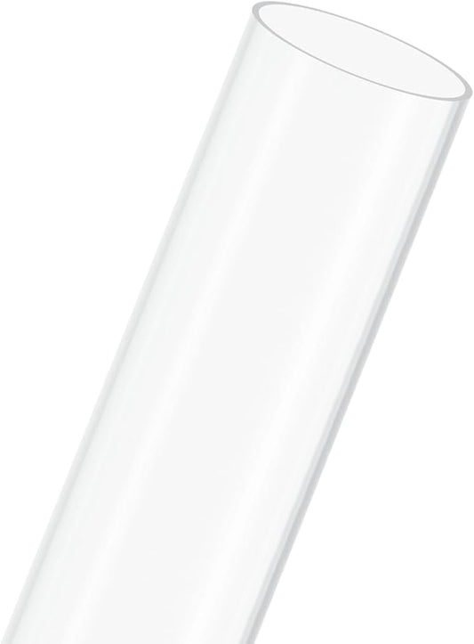 M METERXITY 1-Pack Clear Plastic Tube, 59mm[2.32"] ID x 63mm[2.48"] OD High Impact Rigid Polycarbonate Round Pipes for Water Plumbing/Lighting/Aquariums/Models, Plastic Tubing [245mm/10IN]