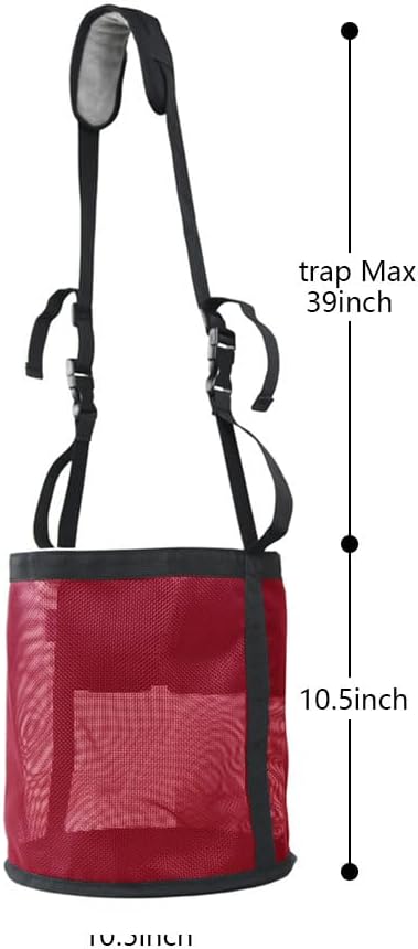Horse Feed Bag,Heavy Duty Muzzle Feed Bag with Adjustable Strap,Comfort Neck Pad,Nose Pad and Double Waterproof Bottom Mesh Feed Bags for Horse Pack of 2 (Red+Blue)