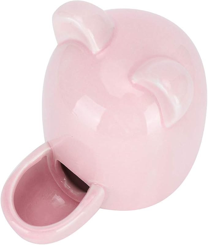 SUNGOOYUE Ceramic Feeder Hedgehog, Pink Ceramic Water Dispenser 250ml Mute Drinking Bowl, Wide Nozzle Small Animal Hydration Feeder for Hamsters Rabbits Guinea Pigs