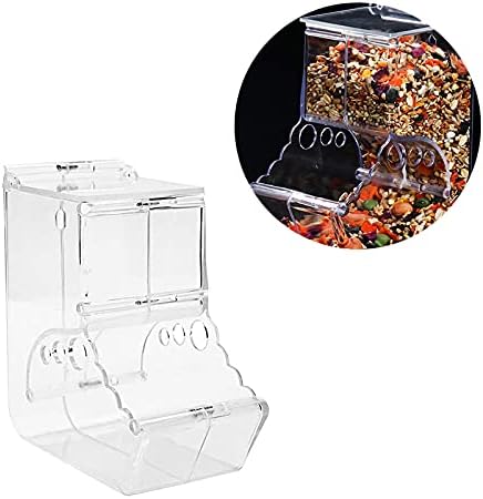Hamsters Feeder Small Animals Automatic Dispenser Acrylic Clear Pet Food Storage Bowl for Dwarf Hamster Gerbils Mice Hedgehog Guinea Pig Pigeon Parrots (400ML)