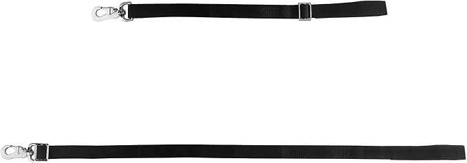 QWORK Horse Bucket Strap, Nylon, 6 Pack, Adjustable 21" to 32" Length, for Hay Nets, Water Buckets, Outdoor Feeders, Black