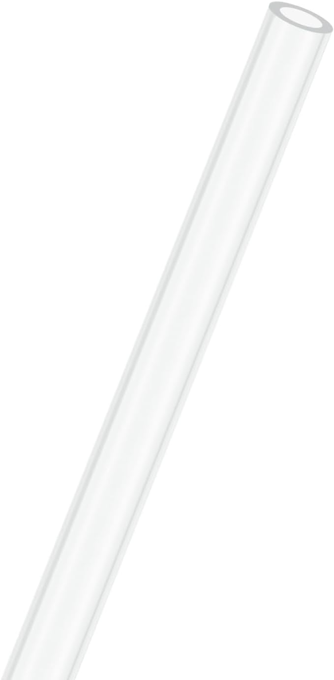 M METERXITY 1-Pack Clear Plastic Tube, 4mm[0.16"] ID x 6mm[0.24"] OD High Impact Rigid Polycarbonate Round Pipes for Water Plumbing/Lighting/Aquariums/Models, Plastic Tubing [305mm/12IN]