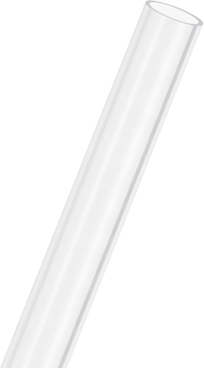 M METERXITY Clear Plastic Tube, 12mm[0.47"] ID x 14mm[0.55"] OD High Impact Rigid Polycarbonate Round Pipes for Water Plumbing/Lighting/Aquariums/Models, Plastic Tubing [305mm/12IN]