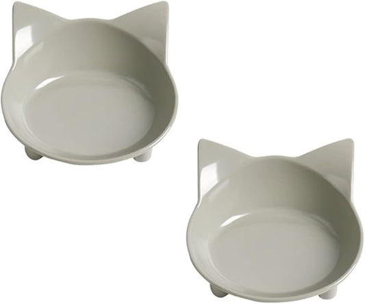 Dog & Cat Food Bowl – Non-Slip Wide, Shallow Pet Dish for Whisker Fatigue Relief, Safe for Puppies & Rabbits(2 Pack)