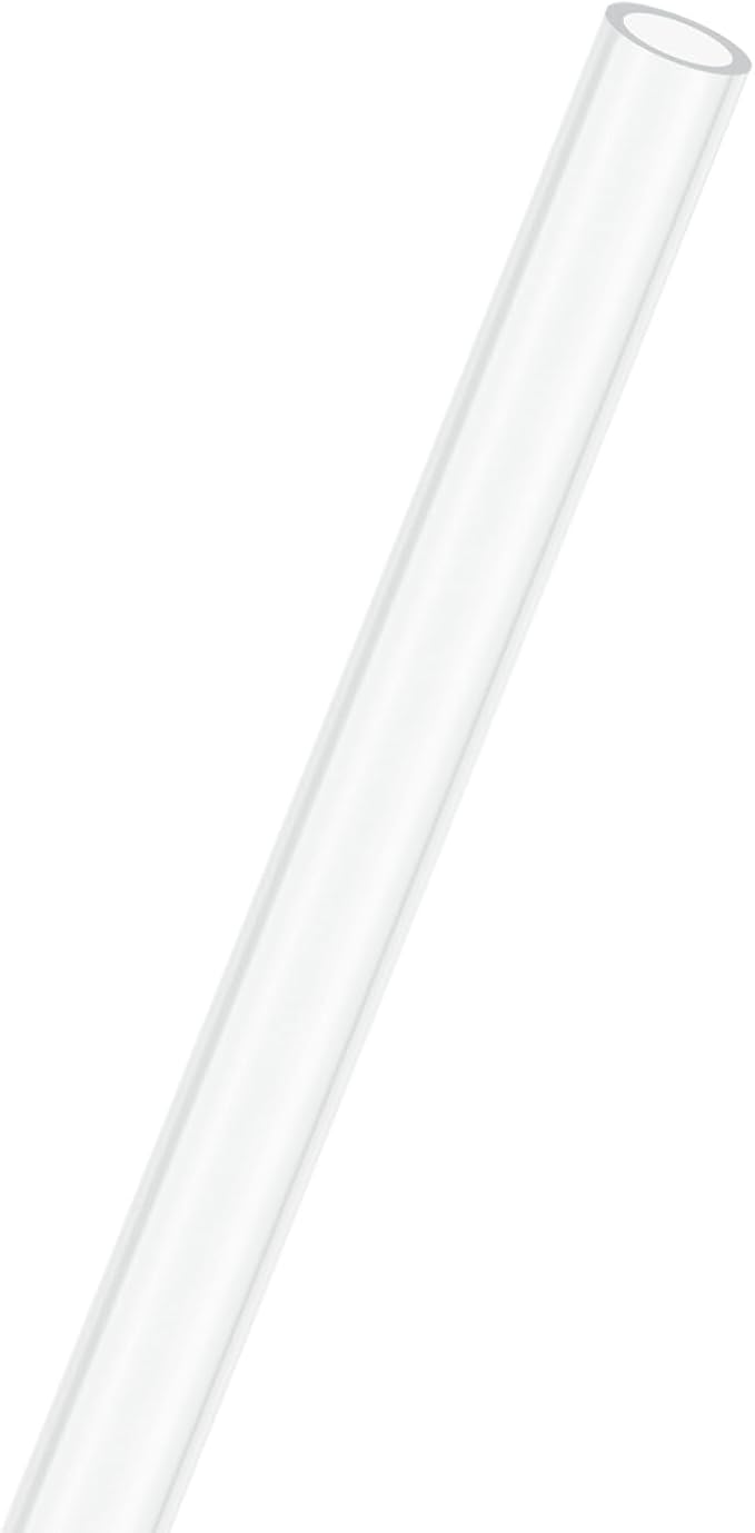 M METERXITY 1-Pack Clear Plastic Tube, 6mm[0.24"] ID x 8mm[0.31"] OD High Impact Rigid Polycarbonate Round Pipes for Water Plumbing/Lighting/Aquariums/Models, Plastic Tubing [305mm/12IN]