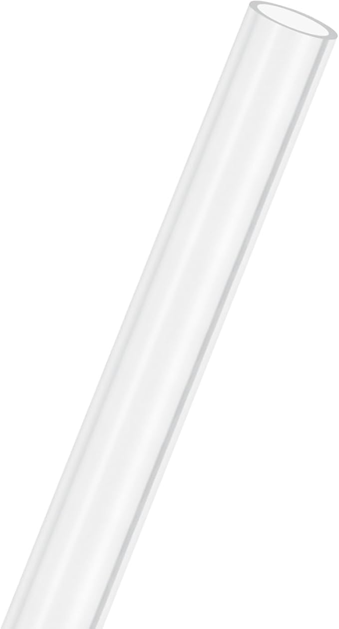 M METERXITY Clear Plastic Tube, 9mm[0.35"] ID x 11mm[0.43"] OD High Impact Rigid Polycarbonate Round Pipes for Water Plumbing/Lighting/Aquariums/Models, Plastic Tubing [305mm/12IN]