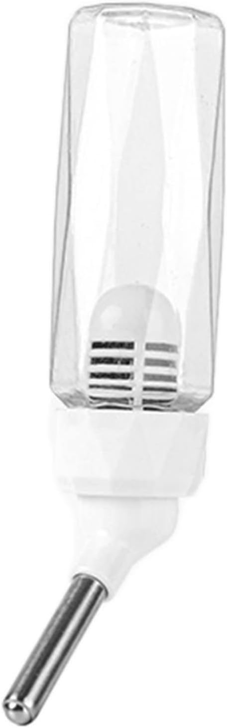 Water Bottle with Filter Leakproof Water Dispenser for Small Animals Drip Metal Nozzle - White - S