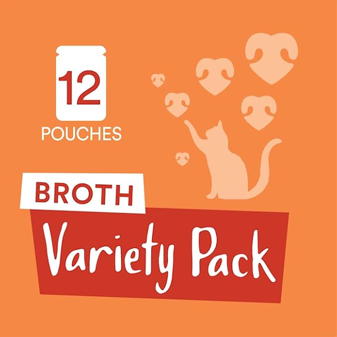 WholeHearted by Petco Flavor-Boosting Wet Cat Meal Topper Broths Variety Pack 1.4 oz. Count of 12