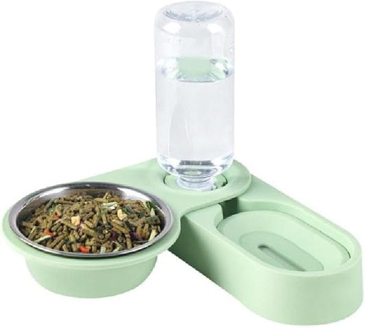 Pets Automatic Feeders 18oz Water Dispenser Food Bowl Gravity-Fed Water Fountains for Small Animal Cat Rabbit Ferret