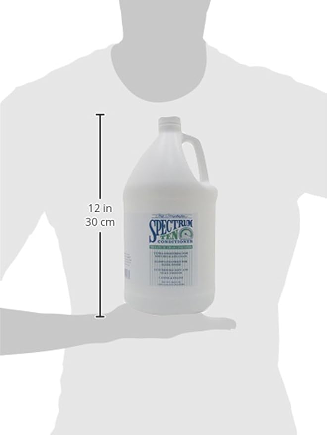 Chris Christensen Spectrum 10 (Ten) Ultra Concentrated Therapeutic Cream Dog Conditioner, Makes up to 16 Bottles, Moisturizes Smoothes Dry Frizzy Coats, All Coat Types, Made in USA, 1 gal