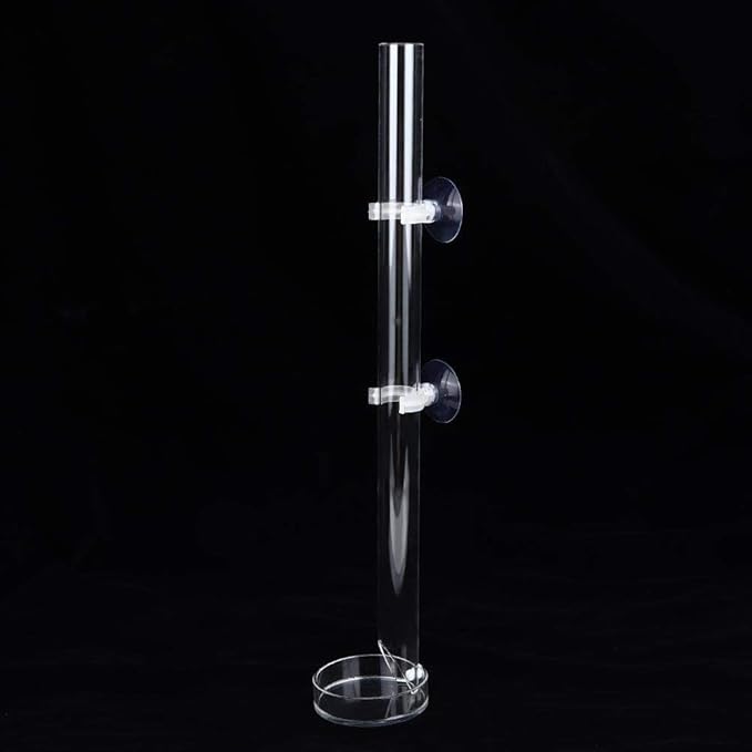 Acrylic Shrimp Feeder Tube, Ornamental Aquarium Feeding Tube Fish Food Container Set with Sucker Hook Fish Accessories(20cm)
