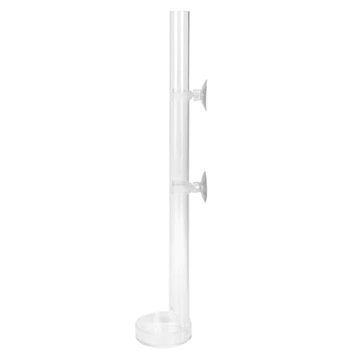 Shrimp Feeding Tube and Dish Set,Acrylic Shrimp Feeder Tube Feeding Dish Bowls for Fish Tank Aquarium Shrimp Fish, with 2 Suction Cups,Fish Tank Feeding Supplies(Tube Length 25cm)