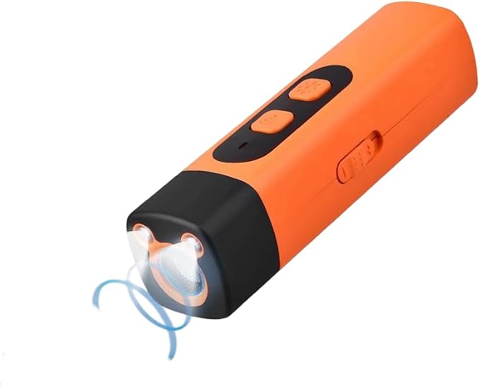 Professional Sonic Emitters Dog Training Tool Dog Bark Deterrent Device with LED Flashlight, 30ft Range Anti Bark Barking Dog Silencer,Rechargeable Portable Dog Barking Stopper