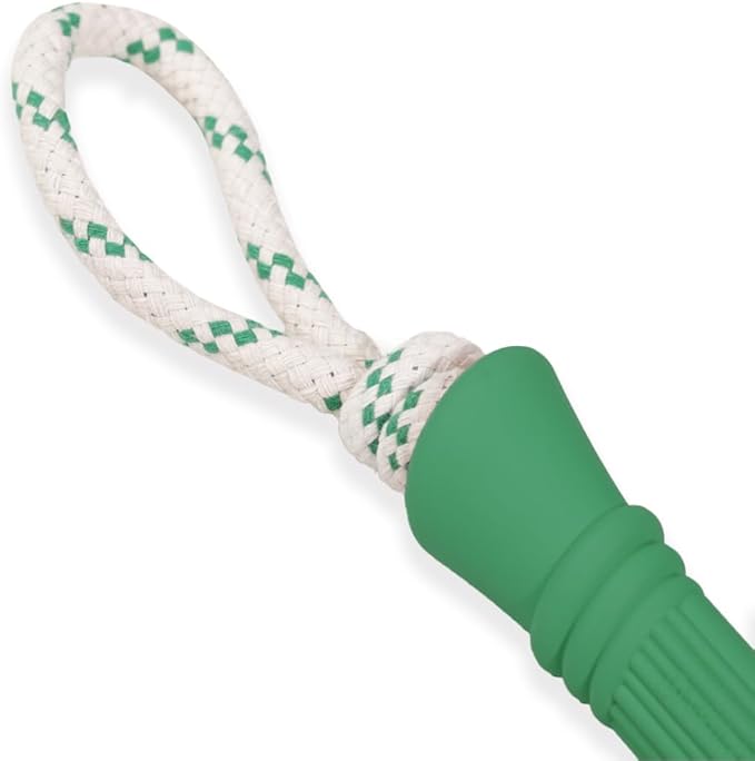 Green Sheep Natural Rubber Rope Dog Toy for Small to Large Dogs, Puppy Chew Toys for Teething, Tug of War Dog Toy with Recycle Cotton Rope, Durable Rubber Dog Toys