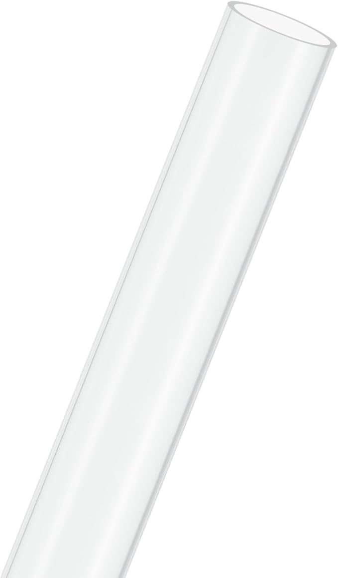 M METERXITY 1-Pack Clear Plastic Tube, 22mm[0.87"] ID x 25mm[0.98"] OD High Impact Rigid Polycarbonate Round Pipes for Water Plumbing/Lighting/Aquariums/Models, Plastic Tubing [305mm/12IN]