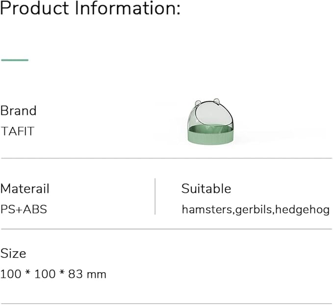 Cute Hamster Food Bowl Hedgehog Dish for Dwarf Hamsters, Syrian Hamsters, Gerbils, Mice, Rats, Small Animals, White