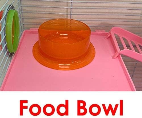 Pink Extra Large 23" Habitat Hamster Rodent Gerbil Mouse Mice Rat Wire Cage Long Crossing Tube & Deep Tray Expandable and Customizable 23.2" L x 14" W x 15.7" H