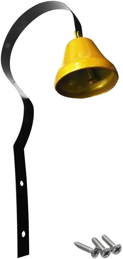 Brass Tinkle Dog Doorbell Dog Training Bells Door Knob Jingle Bells Dog Potty Door Bell Outside Loud Ringing Bells with Screw for Puppy Pets Black