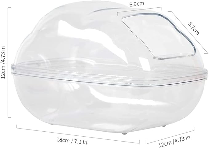 Hamster Small Animal Sand Bath Box Bathtub Critter's Bathroom with Bath Sand and Scoop Accessories for Mice Hedgehog Lemming Gerbils or Other Small Pets (Large)