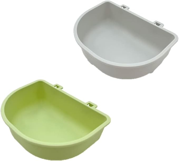 2 Pack Pet Carrier Feeder Clip-on Wire Cage Bowl Bird Feeding Dish Hanging Cups for Cat Carrier with Wire Door Rabbit Habitat Bunny Hutch Hamster Puppy Dog Crate Guinea Pig Ferret Chinchilla
