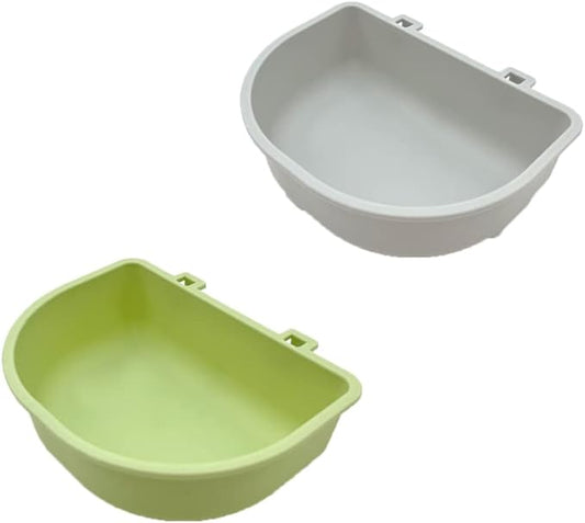 2 Pack Pet Carrier Feeder Clip-on Wire Cage Bowl Bird Feeding Dish Hanging Cups for Cat Carrier with Wire Door Rabbit Habitat Bunny Hutch Hamster Puppy Dog Crate Guinea Pig Ferret Chinchilla