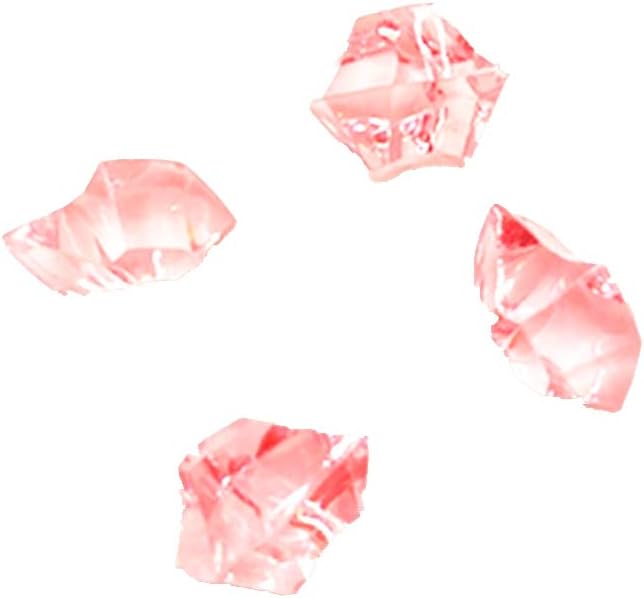 Ivie Colorful Crystal Stone Acrylic Glass Transparent Stone for Fish Tank,Aquarium,Terrariums,Vase,Plants,Garden Decoration (200grams) (pink)