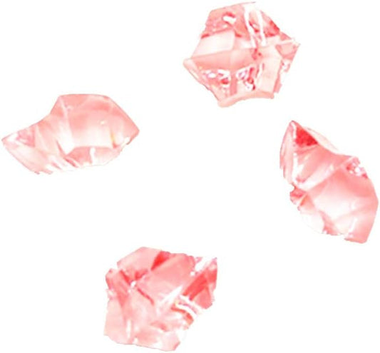 Ivie Colorful Crystal Stone Acrylic Glass Transparent Stone for Fish Tank,Aquarium,Terrariums,Vase,Plants,Garden Decoration (200grams) (pink)