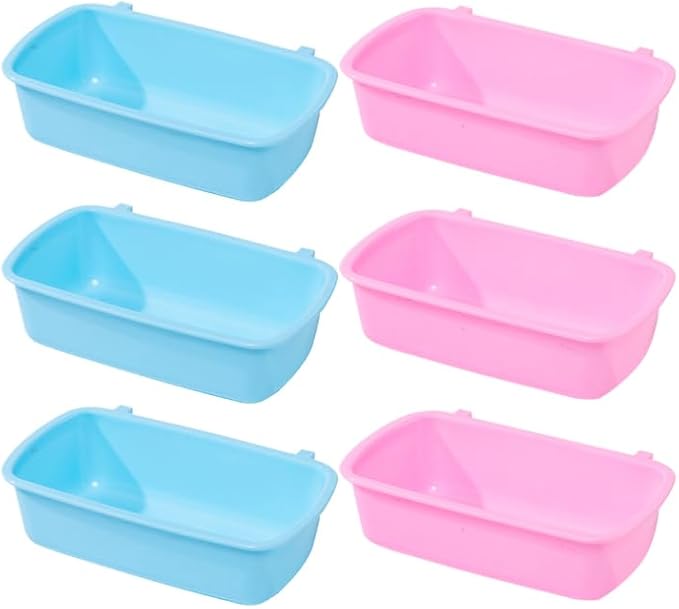 POPETPOP Small Animal Food Bowls 4.72 Inch Hanging Hamster Feeder Bowls for Water and Food Storage Compact Rodent Feeding Dishes for Hamsters Chinchillas and Small Pets Set of 6