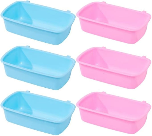 POPETPOP Small Animal Food Bowls 4.72 Inch Hanging Hamster Feeder Bowls for Water and Food Storage Compact Rodent Feeding Dishes for Hamsters Chinchillas and Small Pets Set of 6