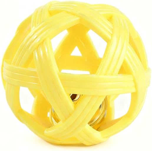 Dog Toy Ball with Bell, TPR Chew Resistant Interactive Fetch Toy for Small to Medium Dogs& Puppies, Lightweight Bouncy Cage-Style Puppy Ball for Boredom Relief & Teething