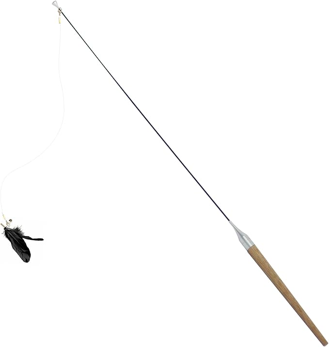 Fishing Line for Cat Feather Teaser, Pack of 2, Nylon Fishing Line with Hook, Cat Feather Toy Accessory, Good Toughness, Easy to Assemble (Clear, 23.6Inch)