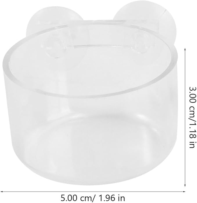 2pcs Aquarium Fish Feeder Floating Feeding Cup Set Acrylic Fish Food Container for Bloodworm and Brine Shrimp Large and Small Sizes