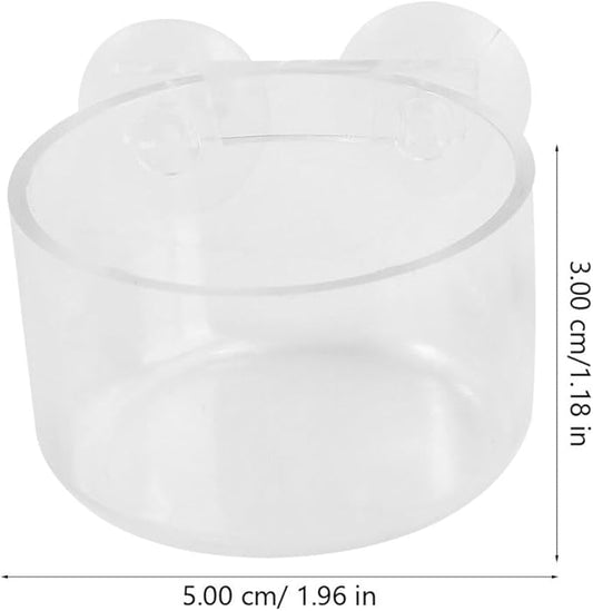 2pcs Aquarium Fish Feeder Floating Feeding Cup Set Acrylic Fish Food Container for Bloodworm and Brine Shrimp Large and Small Sizes