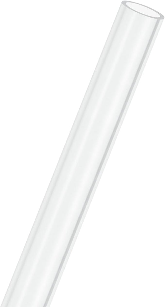 M METERXITY 1-Pack Clear Plastic Tube, 8mm[0.31"] ID x 10mm[0.39"] OD High Impact Rigid Polycarbonate Round Pipes for Water Plumbing/Lighting/Aquariums/Models, Plastic Tubing [305mm/12IN]