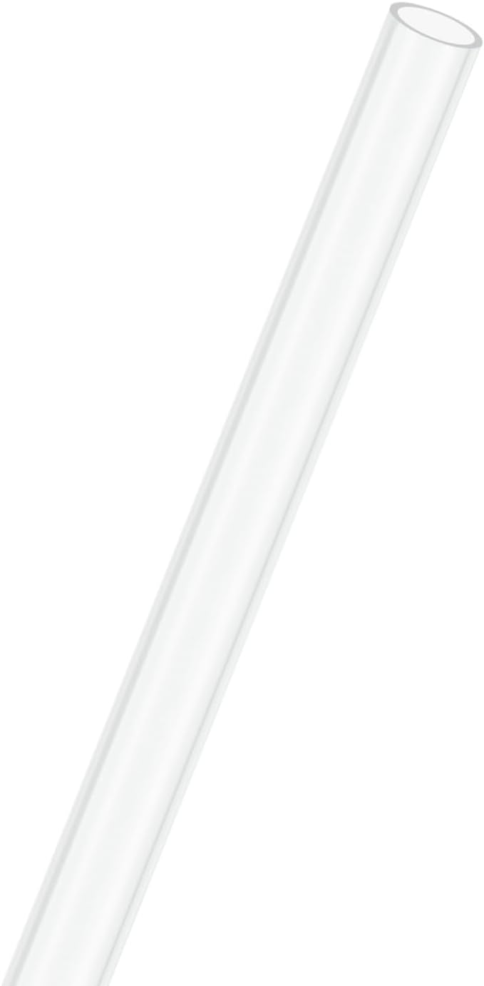 M METERXITY 1-Pack Clear Plastic Tube, 5mm[0.2"] ID x 6mm[0.24"] OD High Impact Rigid Polycarbonate Round Pipes for Water Plumbing/Lighting/Aquariums/Models, Plastic Tubing [305mm/12IN]