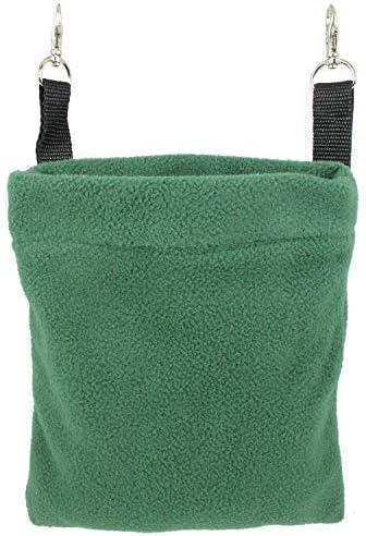 Deluxe Nest Pouch (Green) - Hanging Fleece Cage Accessory Toy - For Sugar Gliders, Squirrels, Marmosets, Hamsters, Ferrets, Birds, Rodents, Rats, Reptiles, Small Pets - Hammock, Tower, Bed, Nest