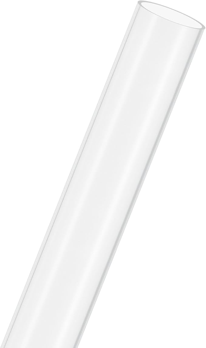 M METERXITY Clear Plastic Tube, 28mm[1.1"] ID x 30mm[1.18"] OD High Impact Rigid Polycarbonate Round Pipes for Water Plumbing/Lighting/Aquariums/Models, Plastic Tubing [305mm/12IN]