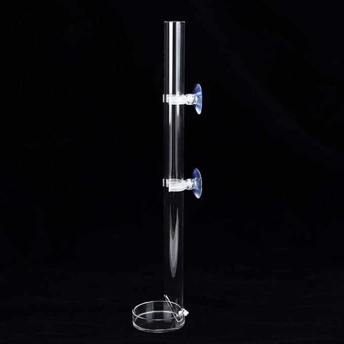 Acrylic Shrimp Feeder Tube, Ornamental Aquarium Feeding Tube Fish Food Container Set with Sucker Hook Fish Accessories(20cm)
