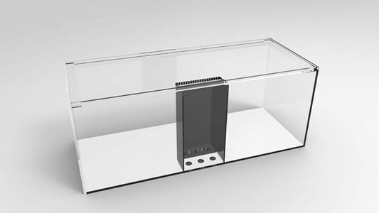 SC Aquariums 150 Gallon Starfire Glass Aquarium 60x24x24 12mm Eurobraced with Built-in Overflow Box