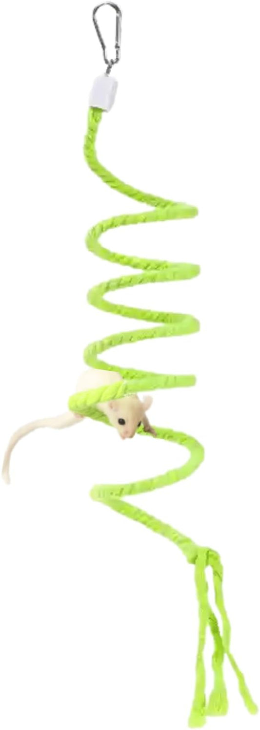 Sugar Glider Toys, Sugar Glider Climbing Ropes, Hanging Toys Cage Accessories, Enrichment Toys, Soft Touch Small Pet Swing Toys for Rats, Birds (Green)