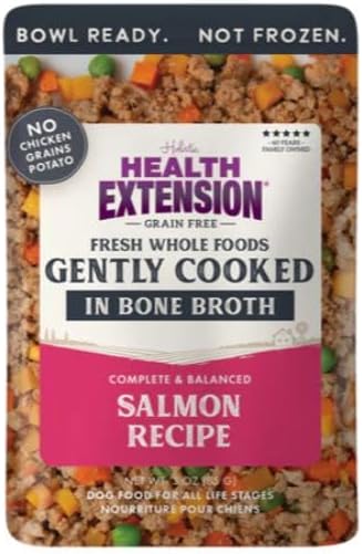Health Extension Pet Care 111638 3 oz Gently Cooked Grain Free Salmon Recipe Dog Food - 10 Count