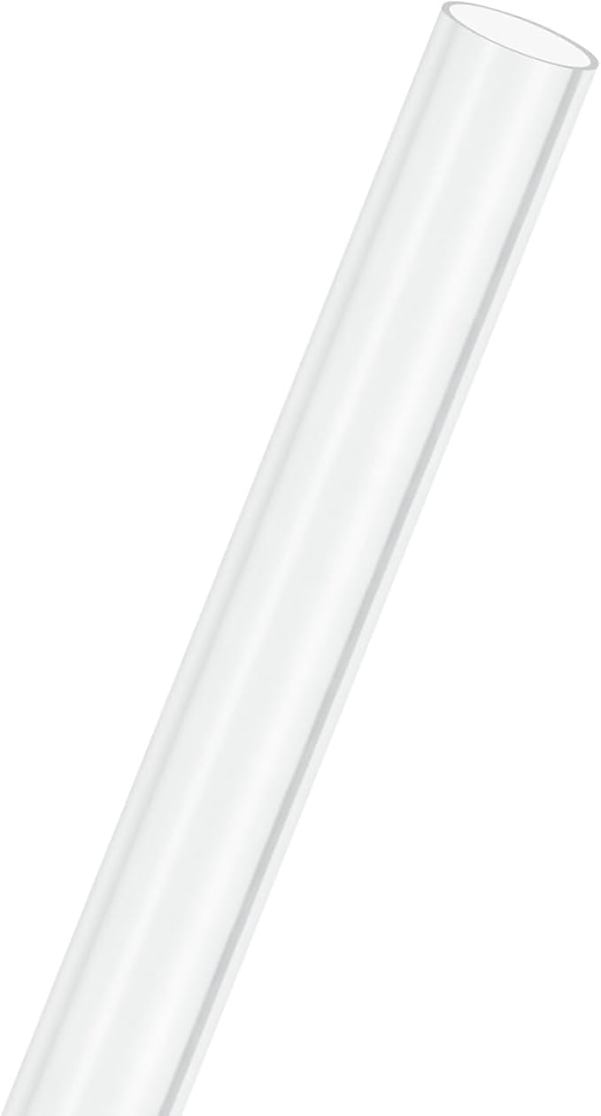 M METERXITY 1-Pack Clear Plastic Tube, 10mm[0.39"] ID x 11mm[0.43"] OD High Impact Rigid Polycarbonate Round Pipes for Water Plumbing/Lighting/Aquariums/Models, Plastic Tubing [305mm/12IN]