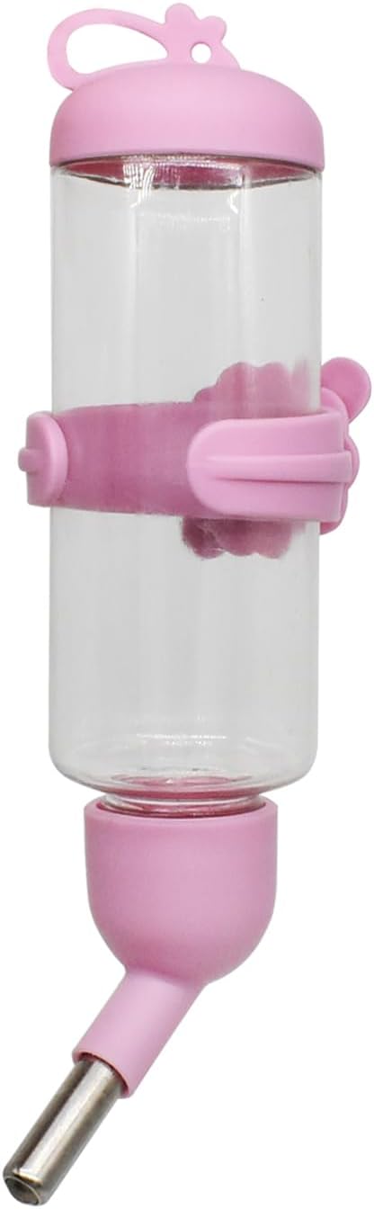 125ml Guinea Pig Water Bottle/Feeder for Hamsters/Hedgehogs/Gliders/Rabbit/mouses/Other Small Pets and Animals,Suitable for Cages, Boxes or Wall-Mounted (Pink, 125ml)