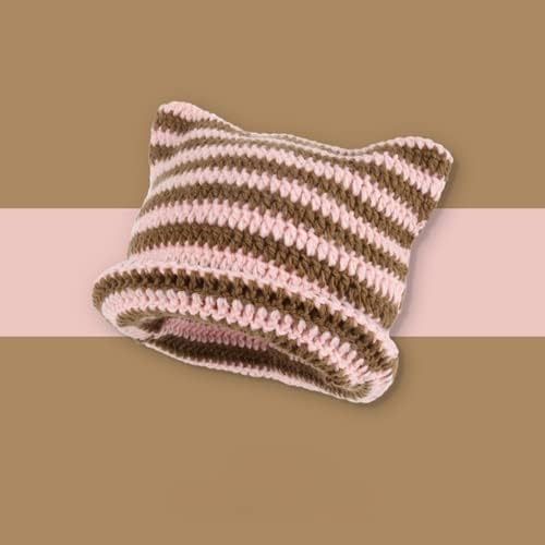 Crochet Hats for Women Cat Beanie Vintage Beanies Women Fox Hat Grunge Accessories Slouchy Beanies for Women